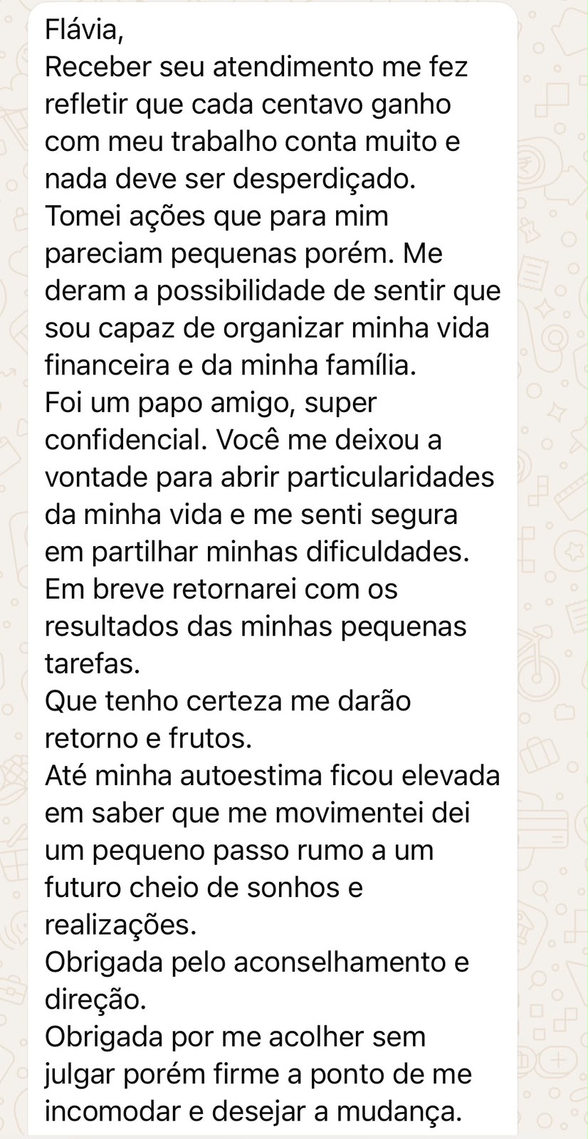 Mensagem de cliente RKS Advisory