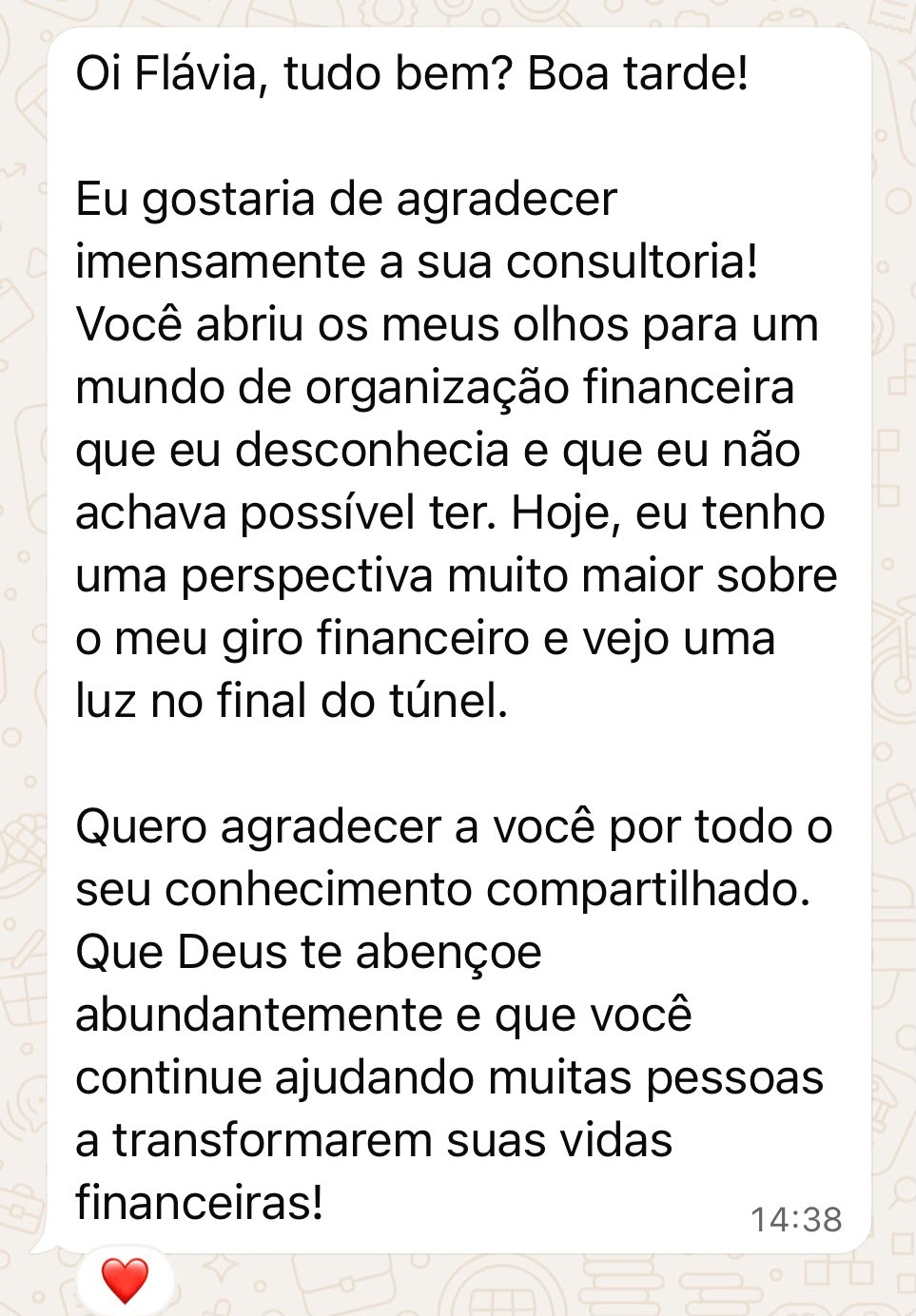 Mensagem de cliente RKS Advisory